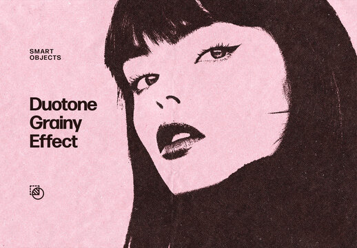 Duotone Grainy Photo Effect For Poster And Social Media Design
