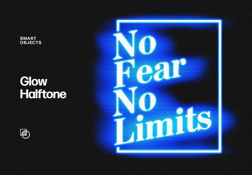 Glow Halftone Text Effect For Poster And Social Media Design