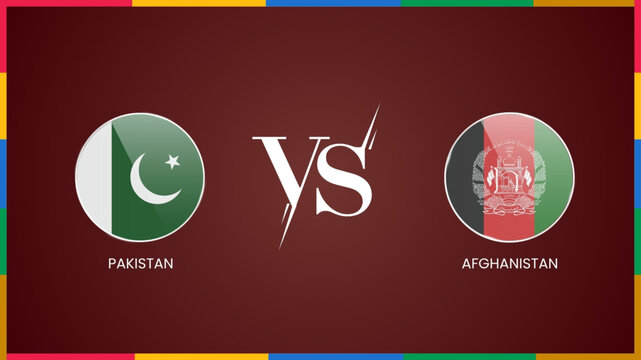 Pakistan vs Afghanistan flag use for ICC Men's Cricket World Cup 2027 template banner design.