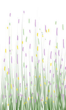 green grass with flowers