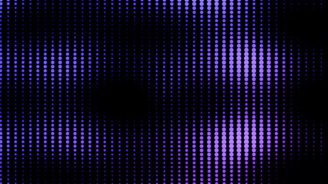 Purple halftone dot pattern background, glowing violet LED screen texture, abstract digital grid animation for music visuals and tech backdrops