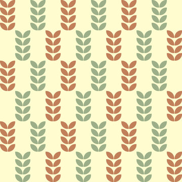 vector Seamless pattern Green and Brown Leaf Background, suitable for wallpaper, fabric design, tile, or background