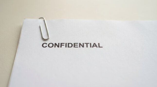 Confidential document with paper clip illustrating biotech patent disputes and restricted legal information