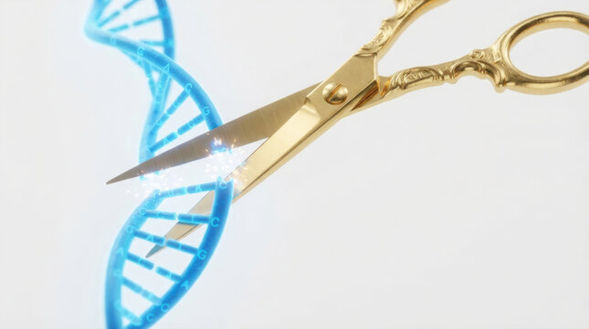 Scissor DNA biotechnology genetic editing patent disputes DNA scissor symbolizing biotechnology patent disputes and innovative genetic editing