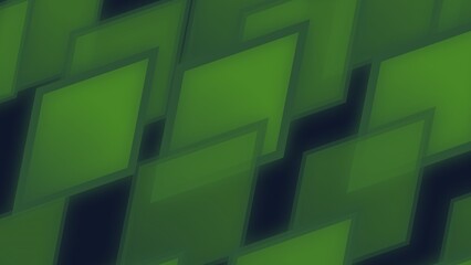 Green rhombus pattern background with dynamic isometric shapes and dark shadows © edi