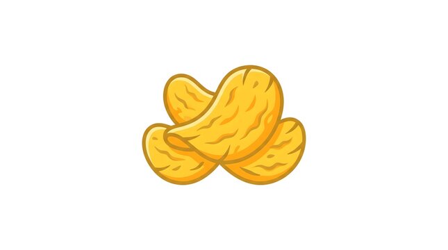 A pile of crunchy potato chips isolated on a white background. Hand drawn vector illustration of crispy potato snacks, fast food, and junk food concept