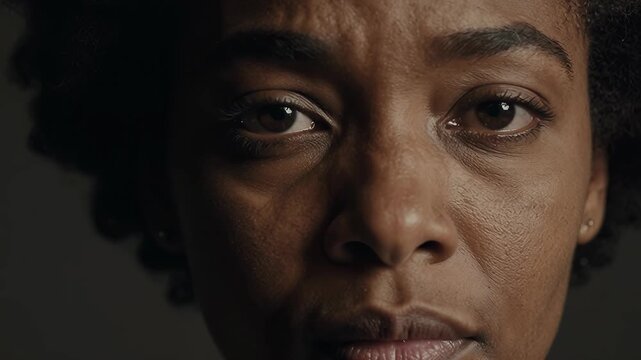 Emotional Close-Up of a Woman Reflecting Deep Thoughts