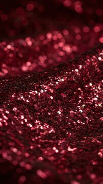Deep red sequin fabric texture, shimmering textile background for luxury design