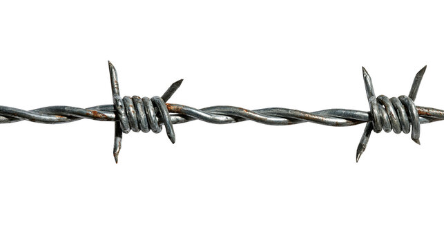 Sharp metallic barbed wire strand with twisted steel spikes