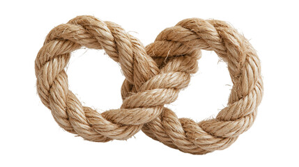 Thick natural jute fiber rope tied in a figure eight infinity knot © Tibor