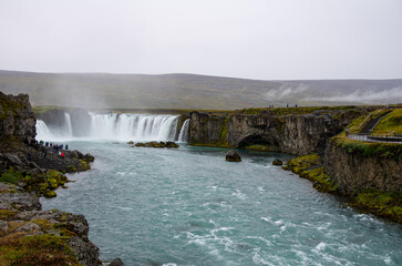 waterfall on the river in iceland godafoss © Stoyan