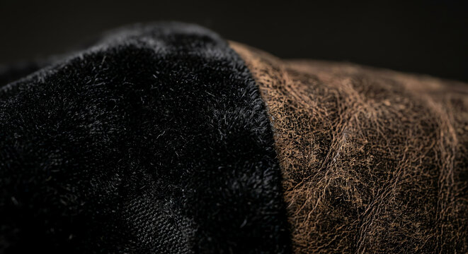 Textured Fabric and Leather Close-up