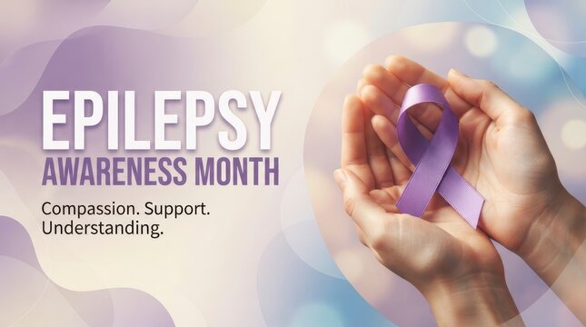 Person petting golden retriever during Epilepsy Awareness Month