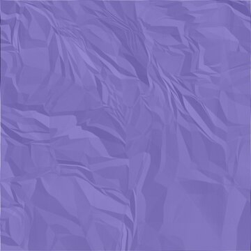 Purple crumpled paper texture background, creased lilac sheet material overlay, folded violet craft paper surface for design backdrop