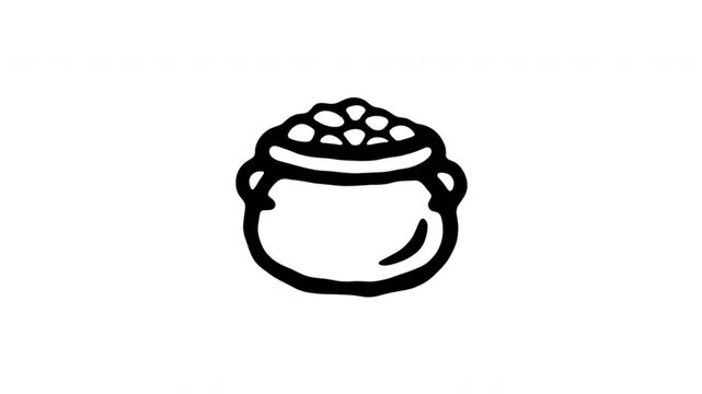 Bun For Bakery And Food Service Hand-Drawn Doodle Animation On Transparent Background. Bread Roll And Pastry Shop Symbol. Seamless Animated Icon. 4K Video Overlay Element.