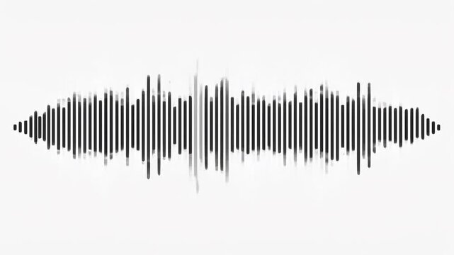 Visual representation of sound waves displaying audio frequency and amplitude on white background