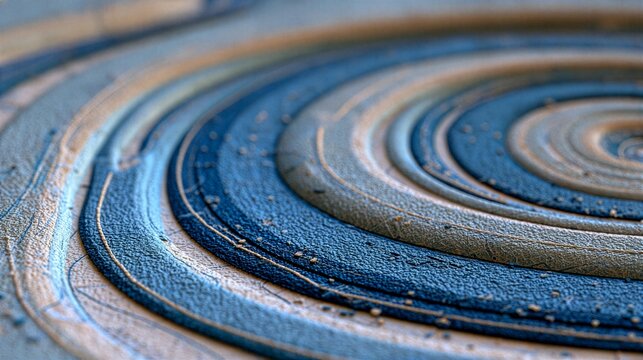 Abstract concentric circles with blue and beige tones, logistics technology background