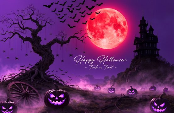Halloween Party, Spooky Halloween Bash, Costume Halloween Party, Kids Halloween Celebration, Halloween Party Decor, vector background with a set of halloween icons for banners, cards, flyers, social