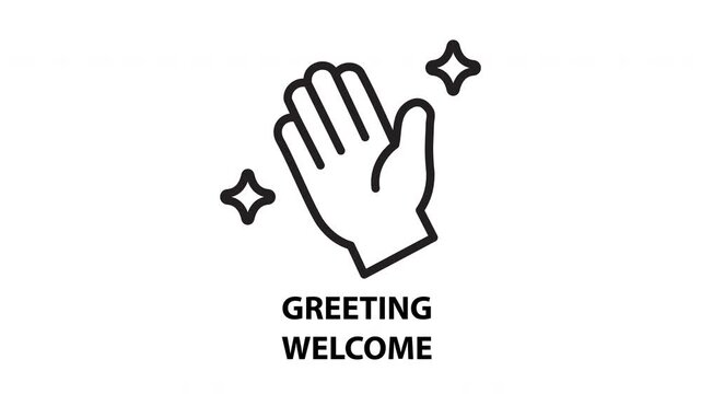 Design projects, this modern hand icon is perfect for welcoming messages with a touch of sophistication.