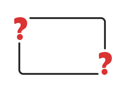 Question mark frame icon in flat style. Asking questions box vector illustration on isolated background. Asking sign business concept.