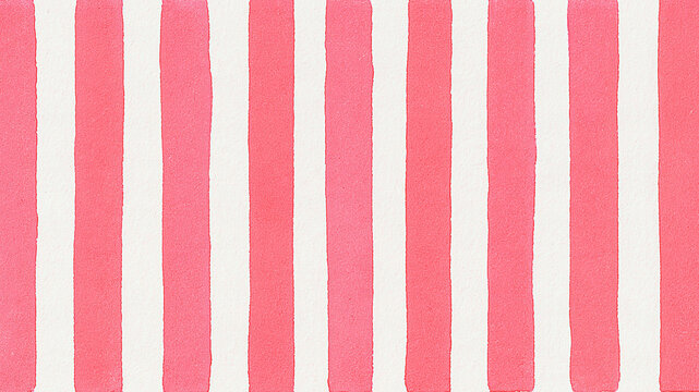 Coral Pink Stripes - Hand Painted Vertical Pattern - Bold coral pink and white watercolor stripes with imperfect edges, ideal for backgrounds, textiles, packaging, stationery, and playful designs