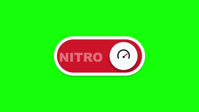 Nitro and norm speed mode switch toggle animation on a green screen video clip