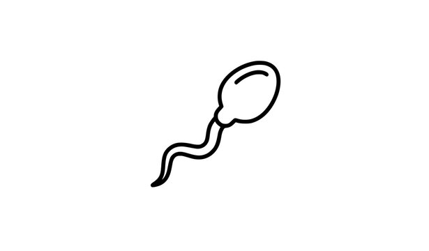 Donor Sperm Line Icon &ndash; Dark Grey Medical Vector Symbol