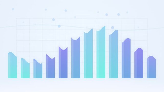 Uptrending Bar Chart with Data Points, Financial Growth and Analysis Concept
