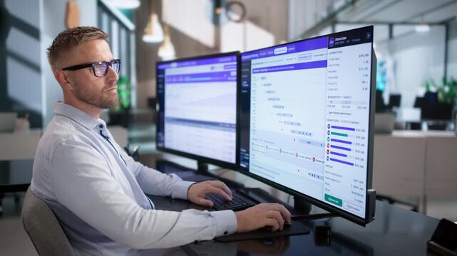 HR Analyst Carefully Reviews Compensation Data
