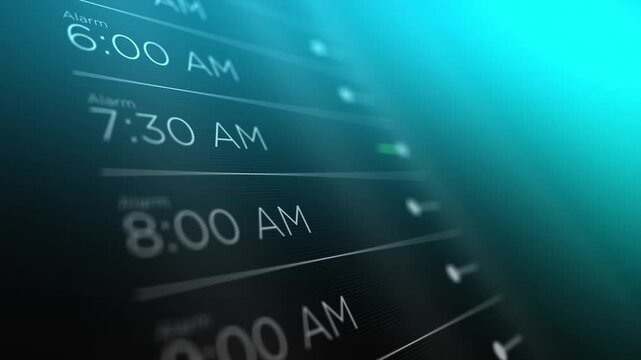 Generic Phone App Screen with Alarms Set - 7-30 Alarm Set