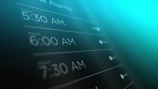 Generic Phone App Screen with Alarms Set