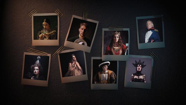 Polaroid Photo Slideshow On A Dark Wall