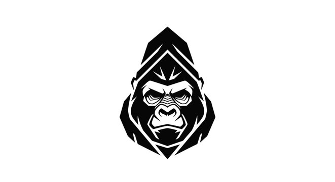 Minimalist Geometric Gorilla Head Mascot Design for Sports Team Branding and Professional Corporate Logo Identity