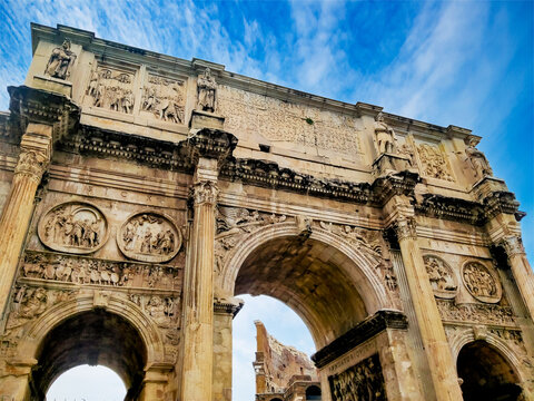 Triumphal Arch of Constantine in Rome, Italy