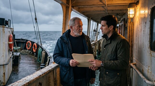 Captain and observer discuss catch reporting steps