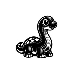 Cute Black and White Dinosaur Graphic © Compositor 