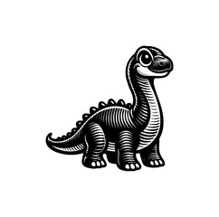 Cute Black and White Dinosaur Graphic © Compositor 