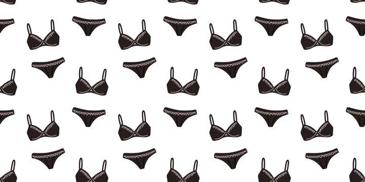 Seamless pattern with women's lingerie sets