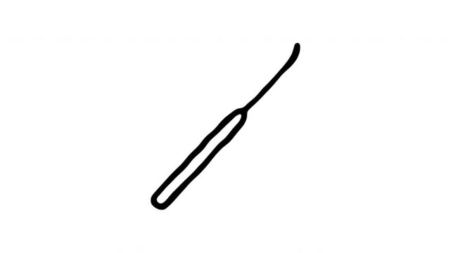 Sewing Needle For Stitching And Needlework Hand Drawn Doodle Animation. Embroidery Tool And Textile Repair. Craft Tutorial Element. 4K Loop With Alpha Channel.