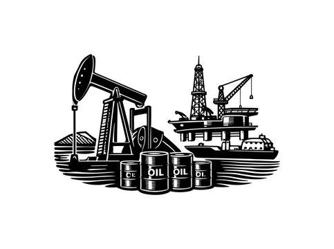 Oil Industry Extraction Illustration