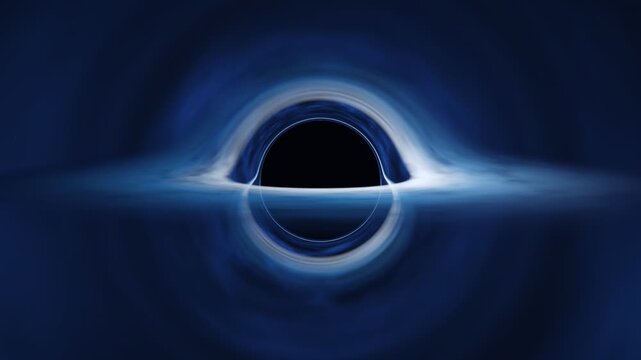 Supermassive black hole in deep space with glowing accretion disk in 4K resolution seamless loop