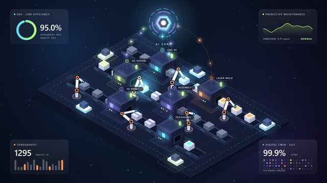 Automated Smart Factory Industrial IoT Digital Twin Process Loop