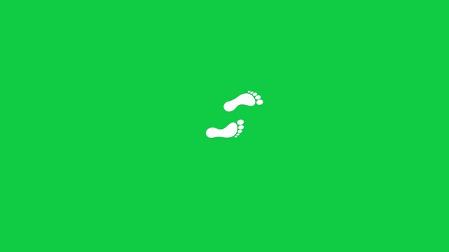 footprints minimalist green background isolated central icon for website banner or eco campaign design