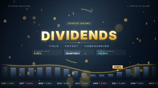 Passive Income Dividend Investing and Portfolio Growth Stock Market Animation