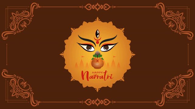 happy navratri celebration animation video, 4k video, Happy Diwali, Dussehra Indian Holiday festival background.