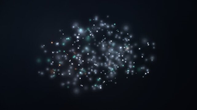 Artificial Intelligence Latent Space Data Visualization and Neural Network Processing Animation