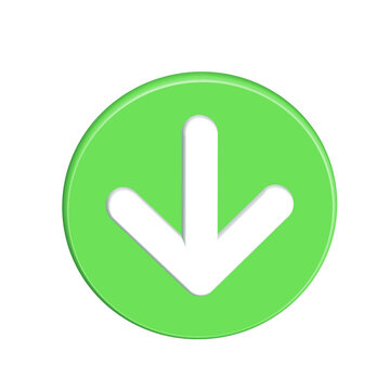 3d green download arrow