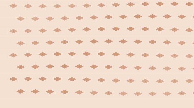 Soft peach beige isometric number block background with gentle seamless motion