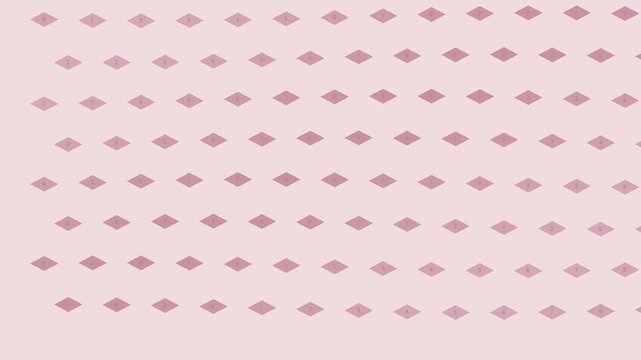 Soft sakura pink isometric number block background with gentle seamless motion