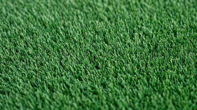 Close-up of artificial green grass texture. Synthetic turf background for golf putting green or sports field